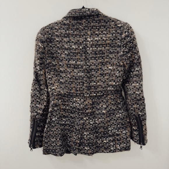 Banana Republic Italian Wool Bouclé Moto Jacket Tweed Coat - Picture 8 of 17